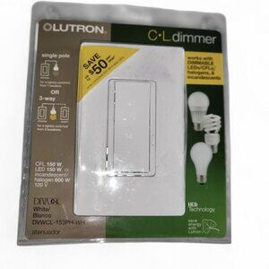 Lutron C L Dimmer Switch White DVWCL-153PH-WH